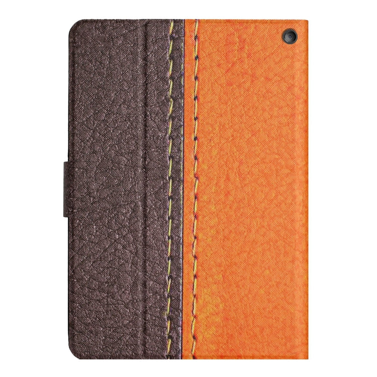 For Amazon Kindle Fire Max 11 Solid Color Stitching Smart Leather Tablet Case(Orange)