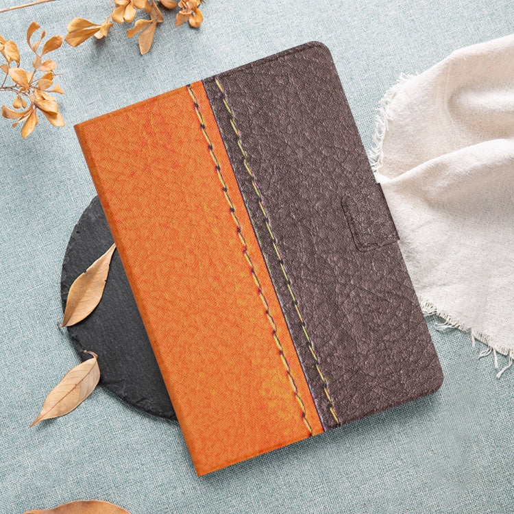 For Amazon Kindle Fire Max 11 Solid Color Stitching Smart Leather Tablet Case(Orange)