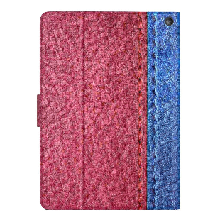 For Amazon Kindle Fire Max 11 Solid Color Stitching Smart Leather Tablet Case(Rose Red)