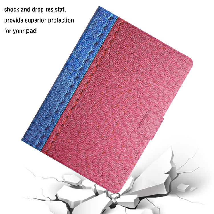 For Amazon Kindle Fire Max 11 Solid Color Stitching Smart Leather Tablet Case(Rose Red)