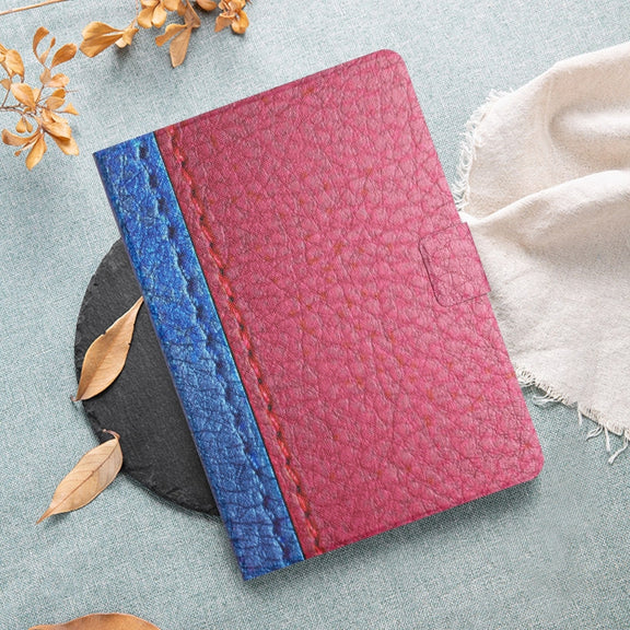 For Amazon Kindle Fire Max 11 Solid Color Stitching Smart Leather Tablet Case(Rose Red)