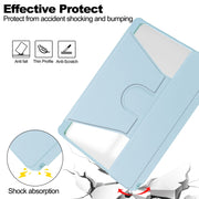 For Samsung Galaxy Tab S9 360 Rotation Transparent Smart Leather Case with Keyboard(Sky Blue)