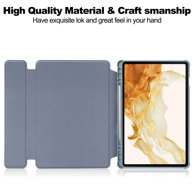For Samsung Galaxy Tab S9+ 360 Rotation Transparent Smart Leather Case with Keyboard(Lavender)