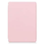 For Samsung Galaxy Tab S9+ 360 Rotation Transparent Smart Leather Case with Keyboard(Pink)