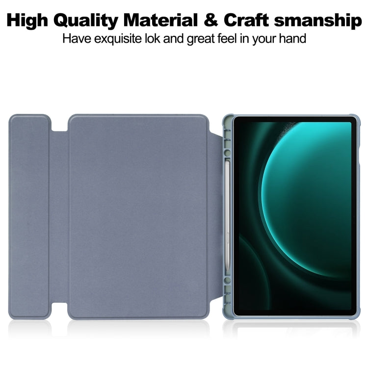 For Samsung Galaxy Tab S9 FE+ / S10+ 360 Rotation Transparent Smart Leather Case with Keyboard(Lavender)