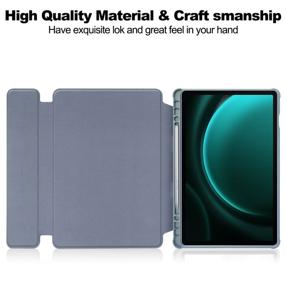 For Samsung Galaxy Tab S9 FE+ / S10+ 360 Rotation Transparent Smart Leather Case with Keyboard(Lavender)