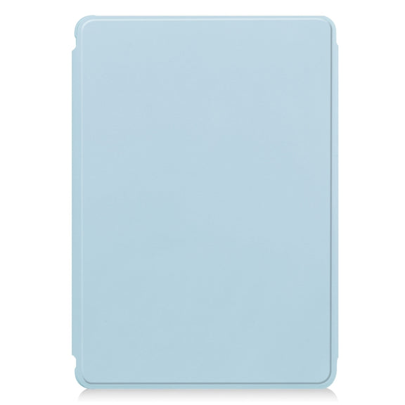 For Samsung Galaxy Tab S9 FE 360 Rotation Transparent Smart Leather Case with Keyboard(Sky Blue)