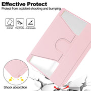 For Samsung Galaxy Tab S9 FE 360 Rotation Transparent Smart Leather Case with Keyboard(Pink)
