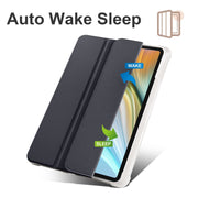 For Honor Pad 8 3-folding Transparent TPU Smart Leather Tablet Case(Black)