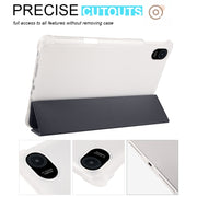 For Honor Pad 8 3-folding Transparent TPU Smart Leather Tablet Case(Black)