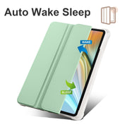 For Honor Pad 8 3-folding Transparent TPU Smart Leather Tablet Case(Matcha Green)