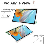 For Honor Pad 8 3-folding Transparent TPU Smart Leather Tablet Case(Matcha Green)