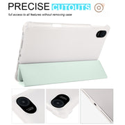 For Honor Pad 8 3-folding Transparent TPU Smart Leather Tablet Case(Light Green)
