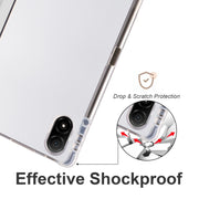 For Honor Pad V8 Pro 3-folding Transparent TPU Smart Leather Tablet Case(Grey)