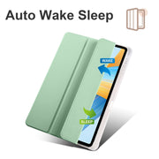 For Honor Pad V8 Pro 3-folding Transparent TPU Smart Leather Tablet Case(Matcha Green)