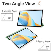 For Honor Pad V8 Pro 3-folding Transparent TPU Smart Leather Tablet Case(Matcha Green)