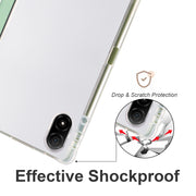 For Honor Pad V8 Pro 3-folding Transparent TPU Smart Leather Tablet Case(Matcha Green)