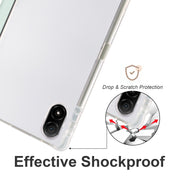 For Honor Pad V8 Pro 3-folding Transparent TPU Smart Leather Tablet Case(Light Green)