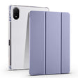 For Honor Pad V8 Pro 3-folding Transparent TPU Smart Leather Tablet Case(Purple) - Honor by PMC TechLife | Online Shopping South Africa | PMC TechLife | Buy Now Pay Later Mobicred