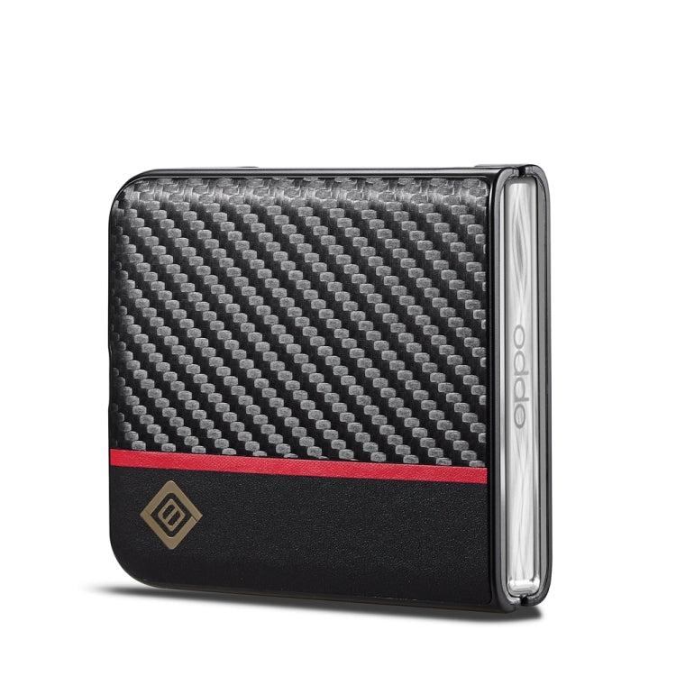 For OPPO Find N3 Flip LC.IMEEKE 3 in 1 Carbon Fiber Texture Shockproof Phone Case(Black)