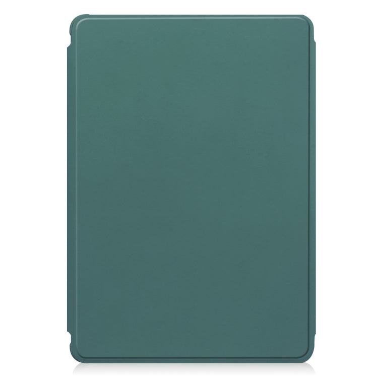 For Samsung Galaxy Tab S9 360 Rotation Transparent Smart Leather Case(Dark Green)