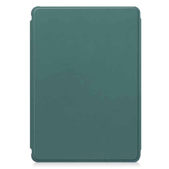 For Samsung Galaxy Tab S9 360 Rotation Transparent Smart Leather Case(Dark Green)