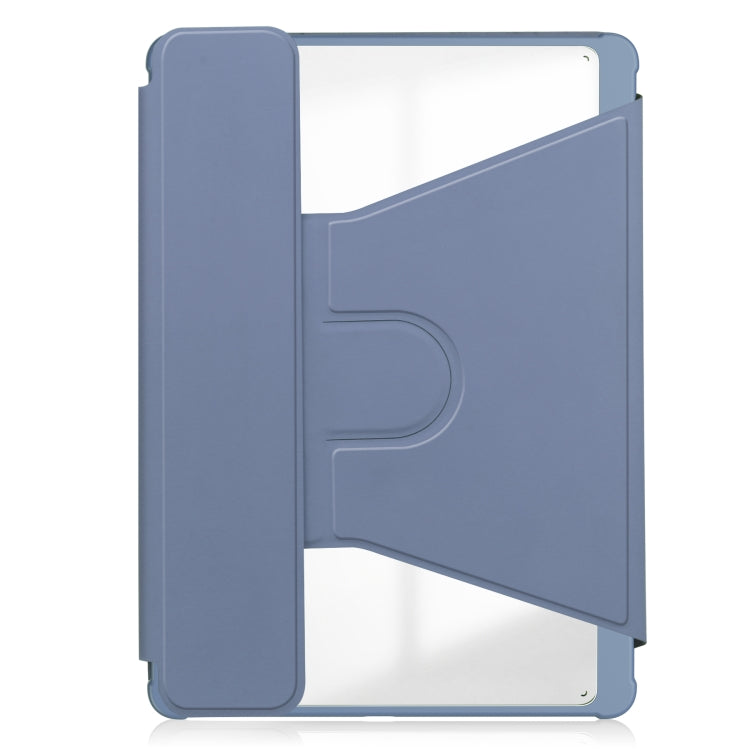 For Samsung Galaxy Tab S9 360 Rotation Transparent Smart Leather Case(Lavender)