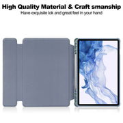 For Samsung Galaxy Tab S9 360 Rotation Transparent Smart Leather Case(Lavender)