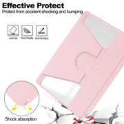 For Samsung Galaxy Tab S9 360 Rotation Transparent Smart Leather Case(Pink)