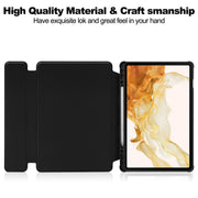 For Samsung Galaxy Tab S9+ 360 Rotation Transparent Smart Leather Case(Black)