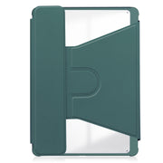 For Samsung Galaxy Tab S9+ 360 Rotation Transparent Smart Leather Case(Dark Green)