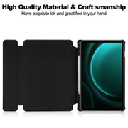 For Samsung Galaxy Tab S9 FE+ / S10+ 360 Rotation Transparent Smart Leather Case(Black)