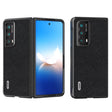 For Honor Magic Vs2 ABEEL Cross Texture Genuine Leather Phone Case(Black) - Honor Cases by PMC TechLife | Online Shopping South Africa | PMC TechLife | Buy Now Pay Later Mobicred