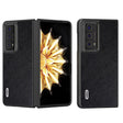 For Honor Magic V2 Dual Color Lichi Texture PU Phone Case(Black) - Honor Cases by PMC TechLife | Online Shopping South Africa | PMC TechLife