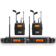 XTUGA RW2080 UHF Wireless Stage Singer In-Ear Monitor System 2 BodyPacks(UK Plug)