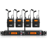 XTUGA RW2080 UHF Wireless Stage Singer In-Ear Monitor System 4 BodyPacks(EU Plug)