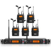 XTUGA RW2080 UHF Wireless Stage Singer In-Ear Monitor System 5 BodyPacks(UK Plug)