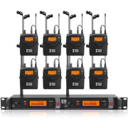 XTUGA RW2080 UHF Wireless Stage Singer In-Ear Monitor System 8 BodyPacks(US Plug)