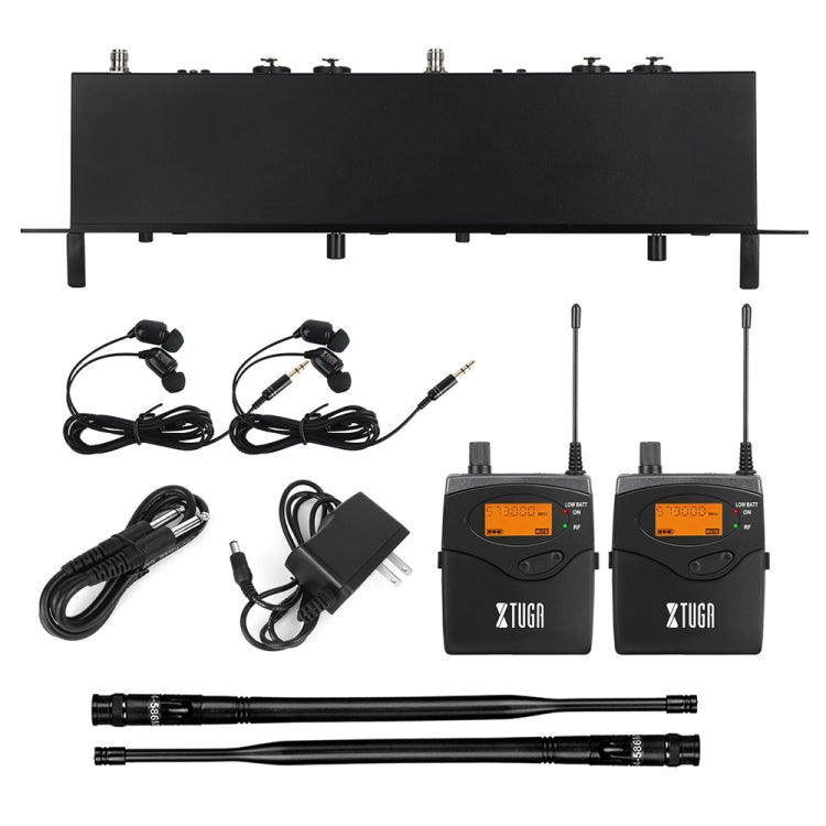XTUGA RW2080 UHF Wireless Stage Singer In-Ear Monitor System 2 BodyPacks(EU Plug)