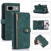 For Google Pixel 7a Dream 9-Card Wallet Zipper Bag Leather Phone Case(Green)