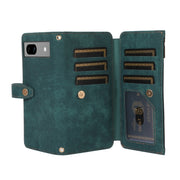 For Google Pixel 7a Dream 9-Card Wallet Zipper Bag Leather Phone Case(Green)