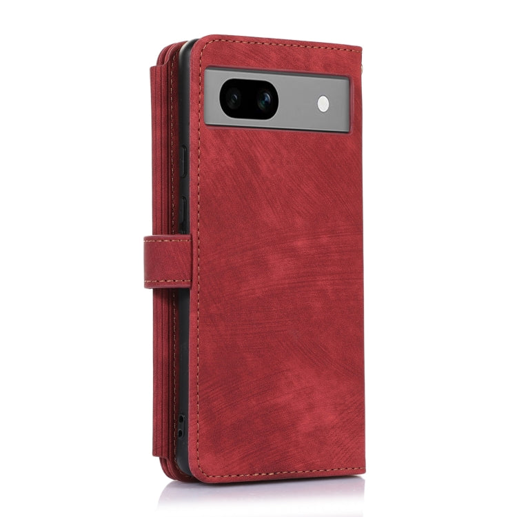 For Google Pixel 7a Dream 9-Card Wallet Zipper Bag Leather Phone Case(Red)