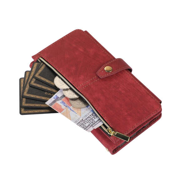 For Google Pixel 7a Dream 9-Card Wallet Zipper Bag Leather Phone Case(Red)