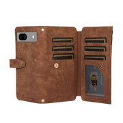 For Google Pixel 7a Dream 9-Card Wallet Zipper Bag Leather Phone Case(Brown)