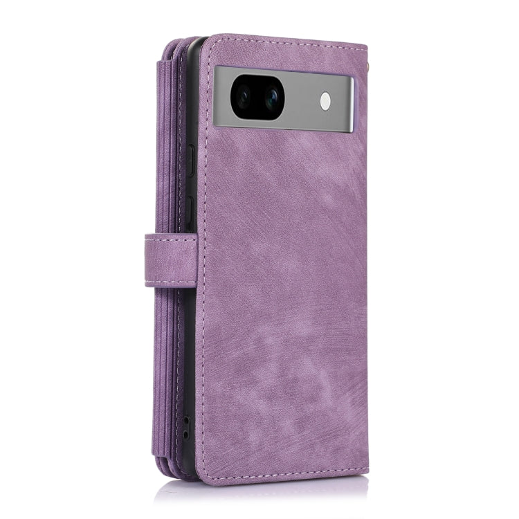 For Google Pixel 7a Dream 9-Card Wallet Zipper Bag Leather Phone Case(Purple)