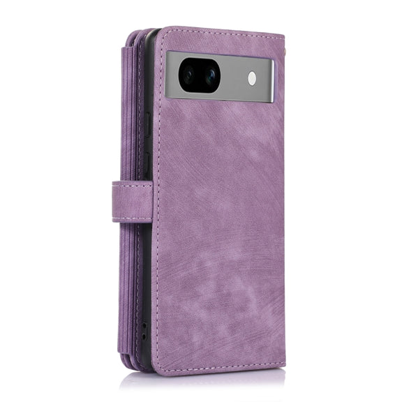 For Google Pixel 7a Dream 9-Card Wallet Zipper Bag Leather Phone Case(Purple)