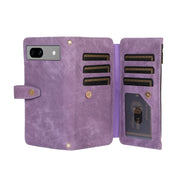 For Google Pixel 7a Dream 9-Card Wallet Zipper Bag Leather Phone Case(Purple)
