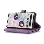 For Google Pixel 7a Dream 9-Card Wallet Zipper Bag Leather Phone Case(Purple)