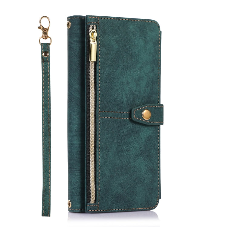 For Google Pixel 7 Pro Dream 9-Card Wallet Zipper Bag Leather Phone Case(Green)