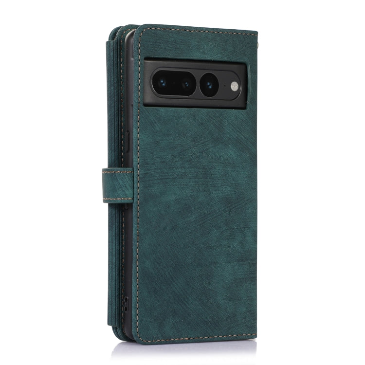 For Google Pixel 7 Pro Dream 9-Card Wallet Zipper Bag Leather Phone Case(Green)